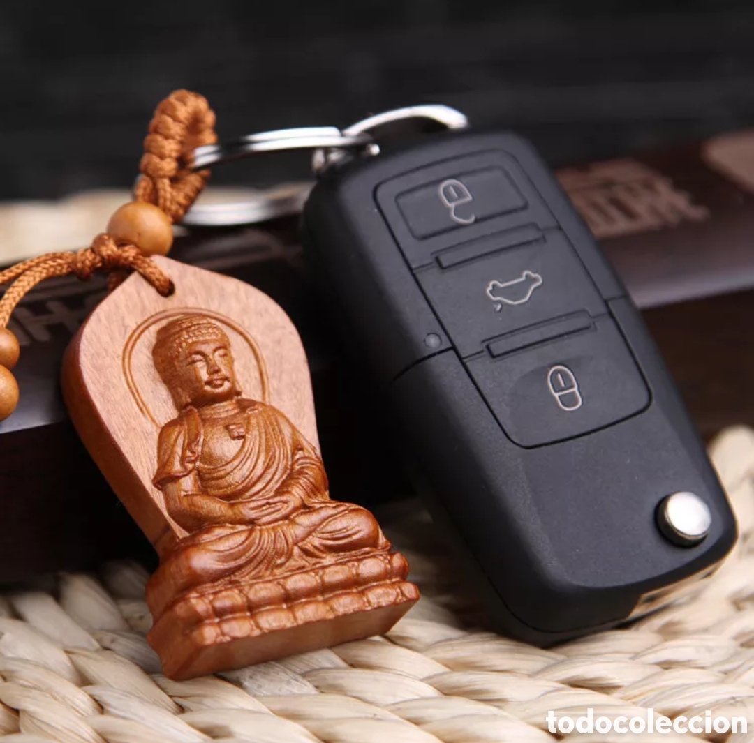 Nuevo: Llavero amuleto madera. Buda meditando. Protecci&oacute;n - Foto 3