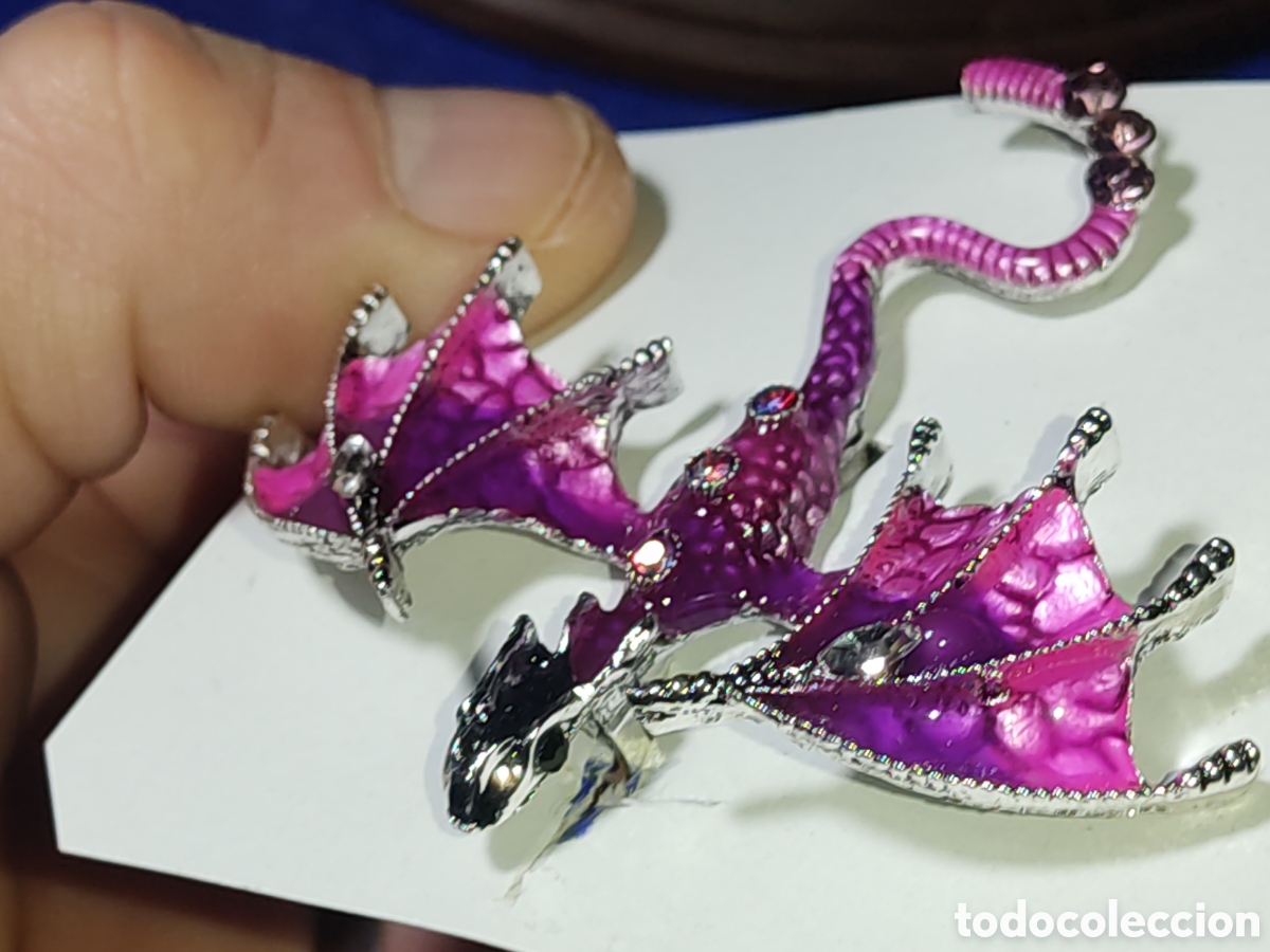 Nuevo: Broche drag&oacute;n esmaltado con circonitas - Foto 6