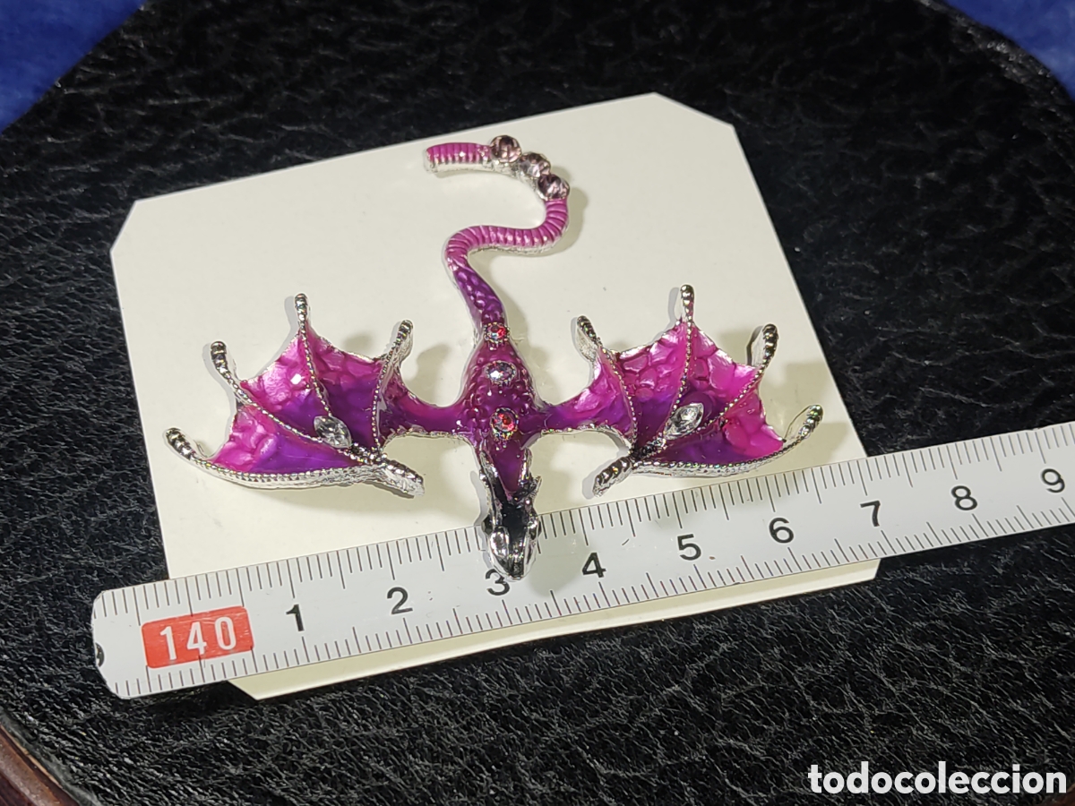 Nuevo: Broche drag&oacute;n esmaltado con circonitas - Foto 7