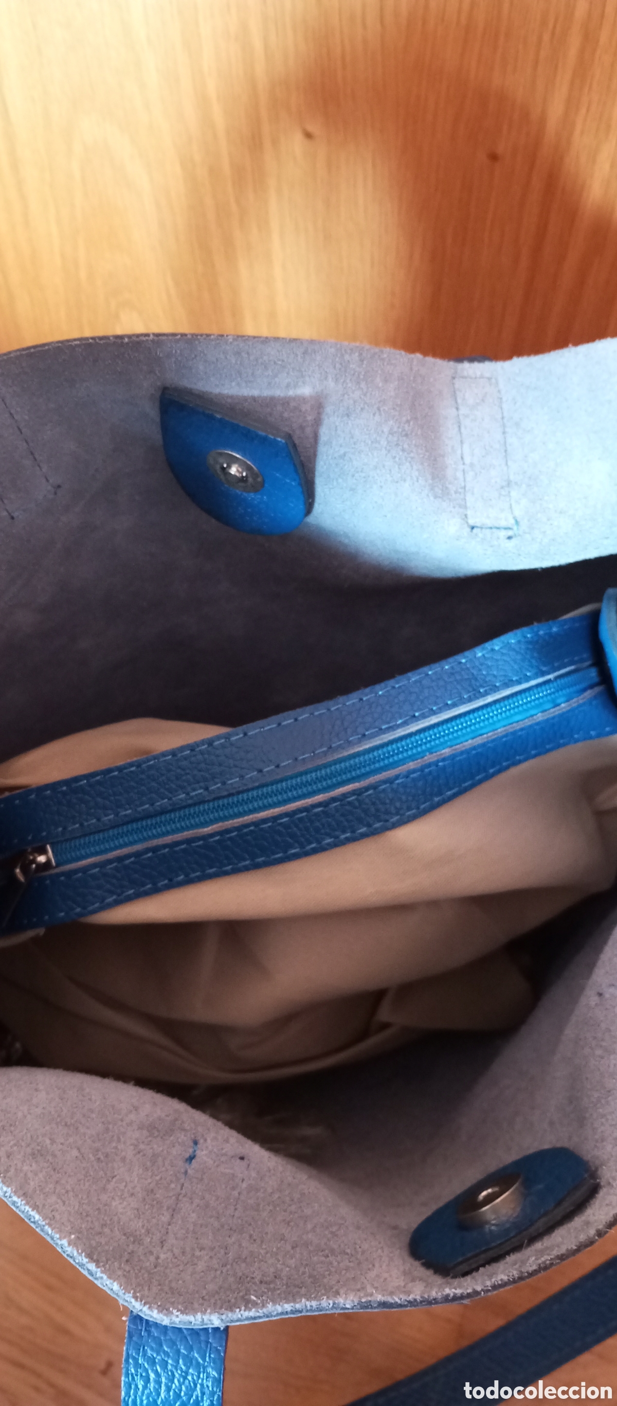 Nuevo: Bolso piel aut&egrave;ntica azul - Foto 5