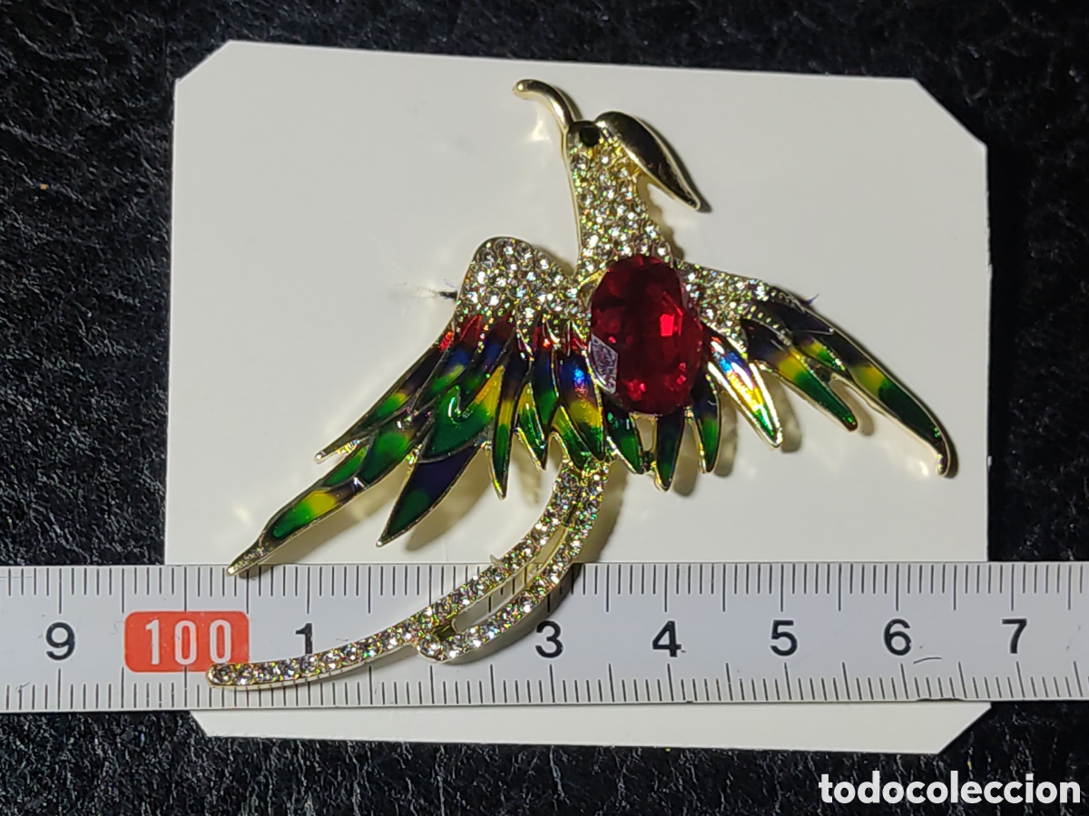 Nuevo: Broche ave f&eacute;nix esmaltado con circonitas. - Foto 2