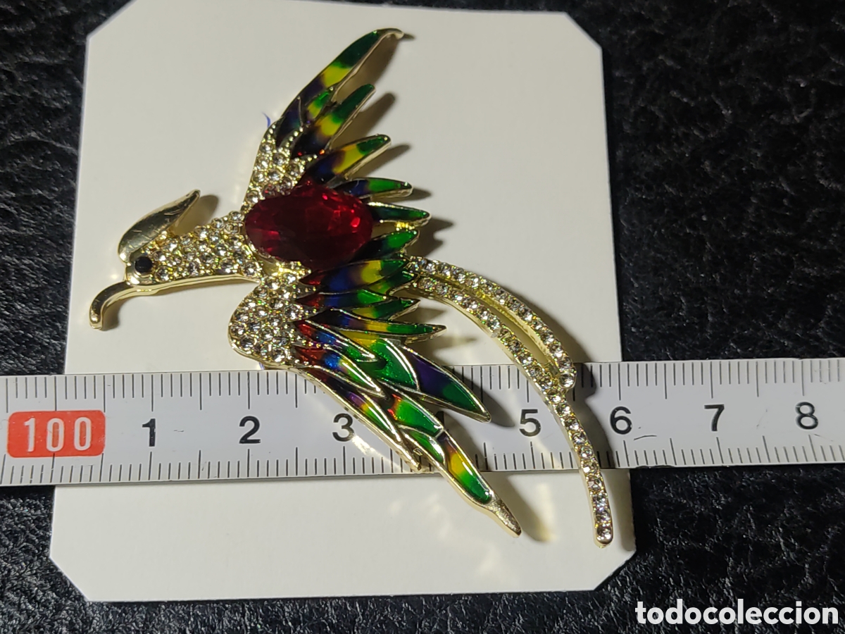 Nuevo: Broche ave f&eacute;nix esmaltado con circonitas. - Foto 3