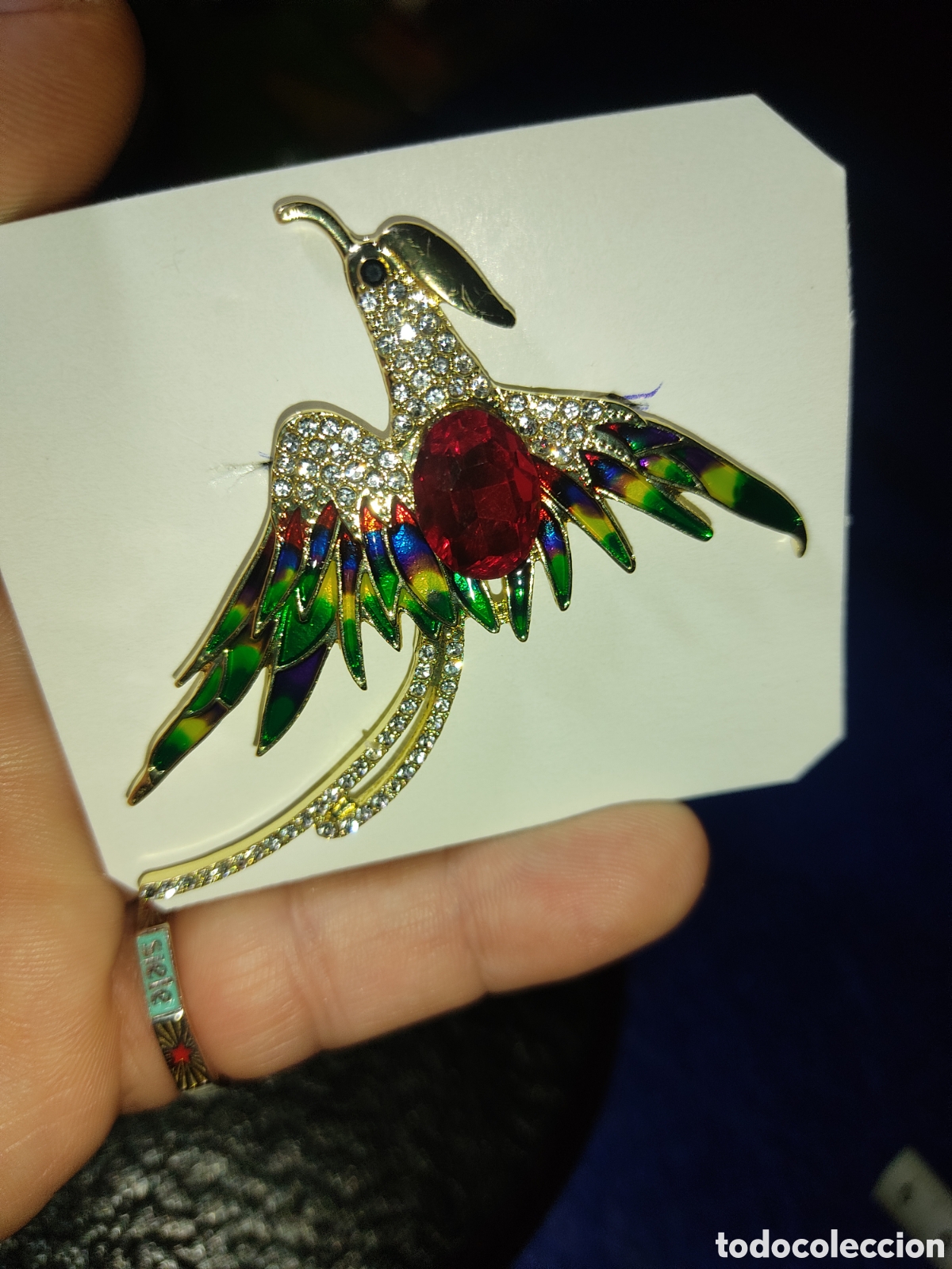 Nuevo: Broche ave f&eacute;nix esmaltado con circonitas. - Foto 5