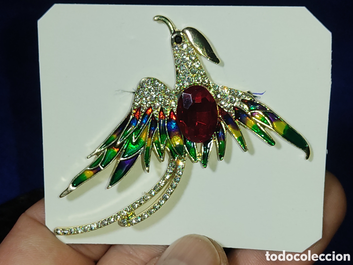 Nuevo: Broche ave f&eacute;nix esmaltado con circonitas. - Foto 6