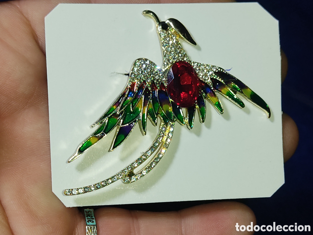 Nuevo: Broche ave f&eacute;nix esmaltado con circonitas. - Foto 1