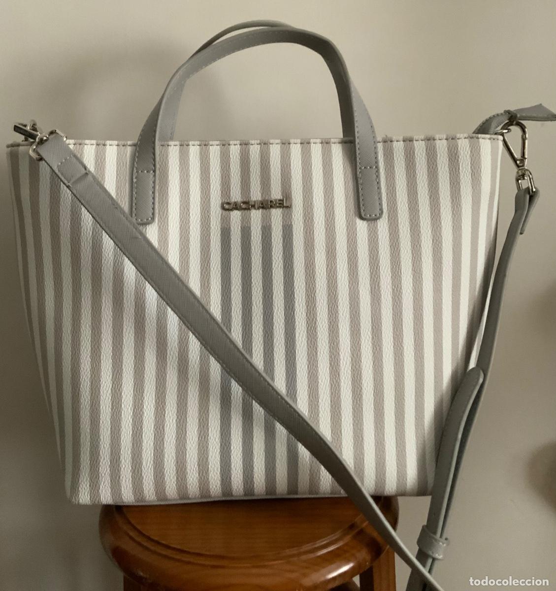Nuevo: BOLSO CACHAREL SIN ESTRENAR GRIS Y BLANCO - Foto 9