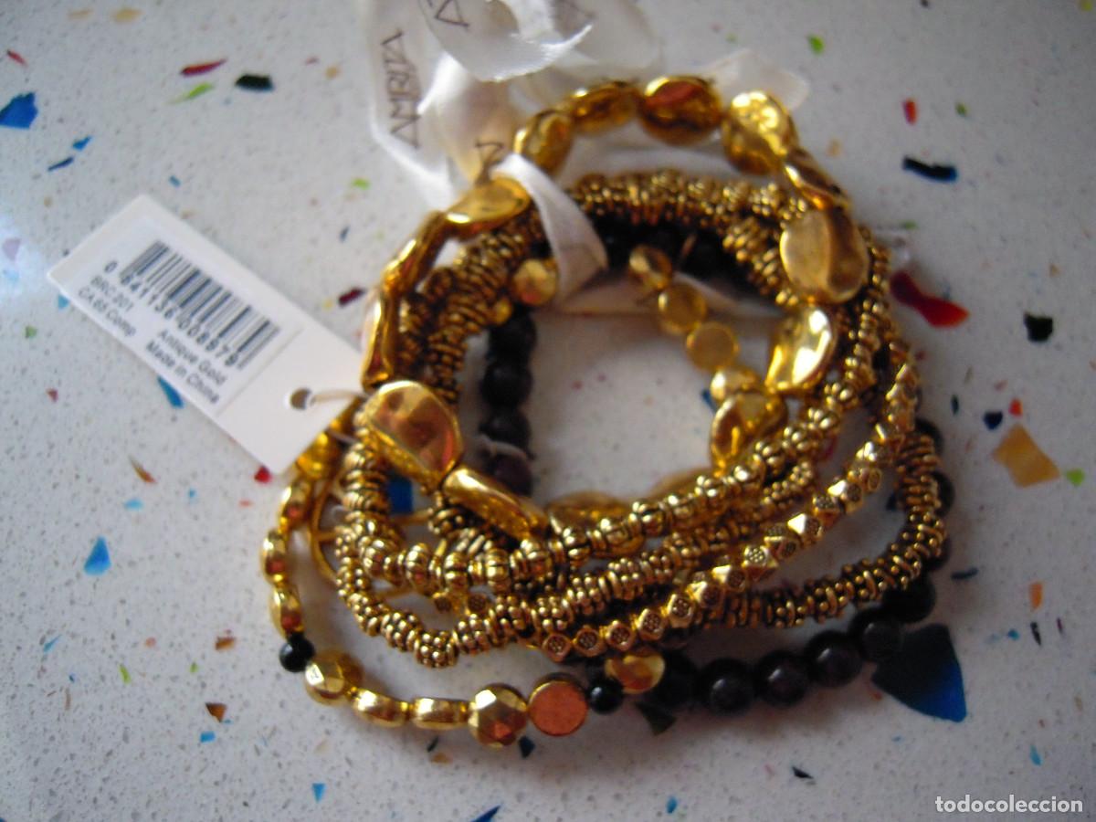 Nuevo: Conjunto cinco pulseras color oro antiguo - Foto 2