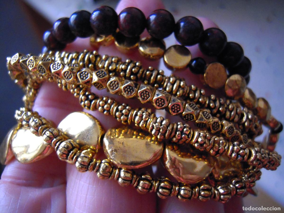 Nuevo: Conjunto cinco pulseras color oro antiguo - Foto 3