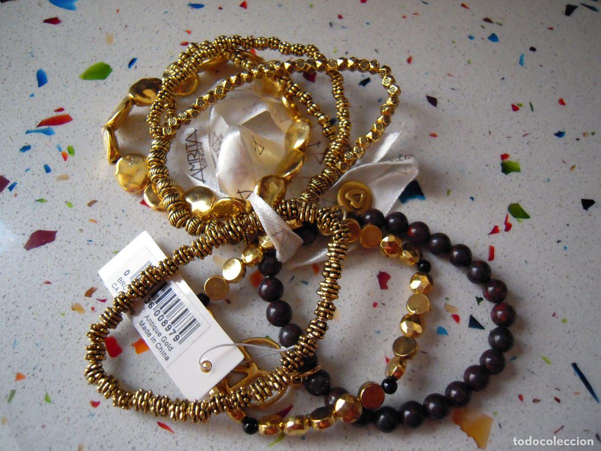 Nuevo: Conjunto cinco pulseras color oro antiguo - Foto 4