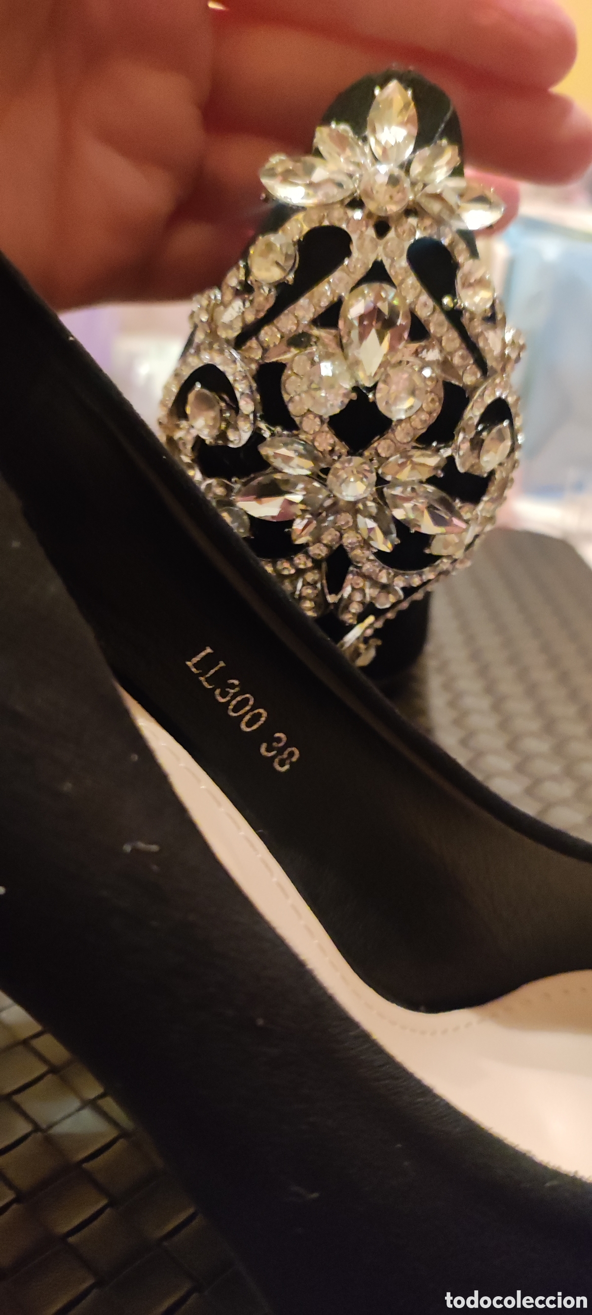 Nuevo: Zapatos negros de tac&oacute;n Strass - Foto 3