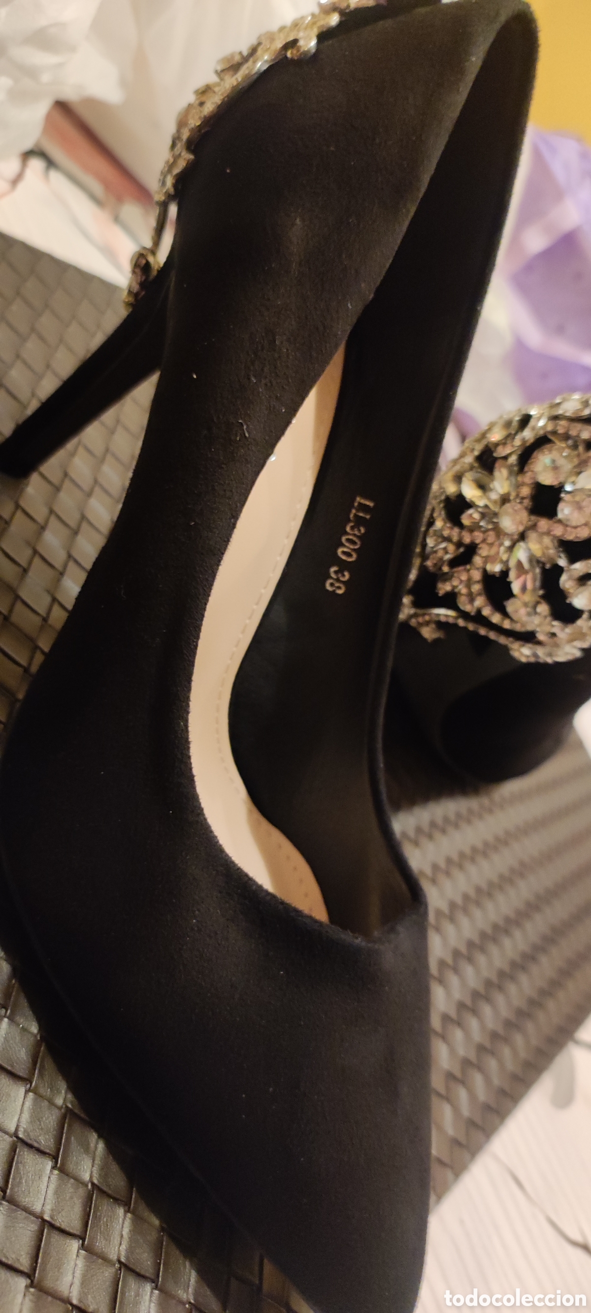 Nuevo: Zapatos negros de tac&oacute;n Strass - Foto 5
