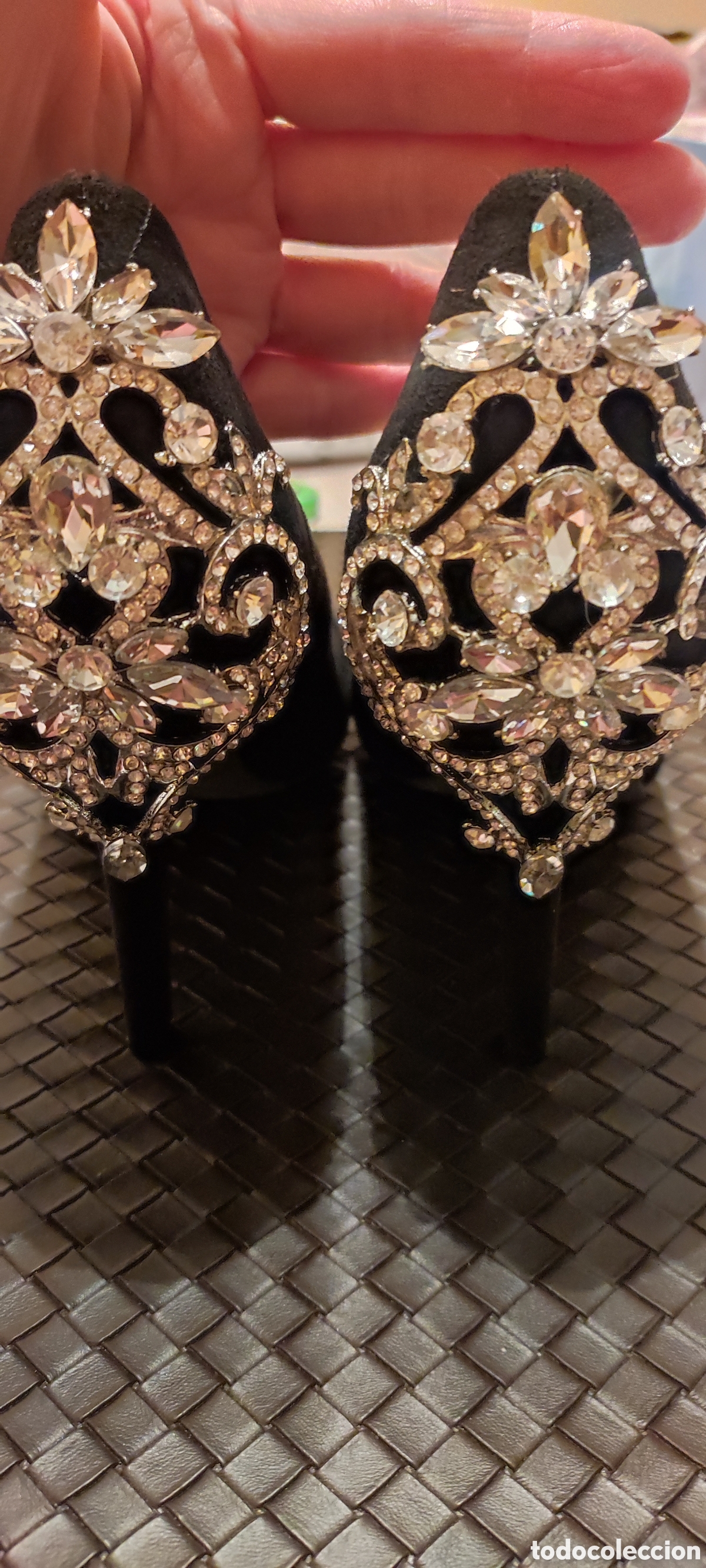 Nuevo: Zapatos negros de tac&oacute;n Strass - Foto 1