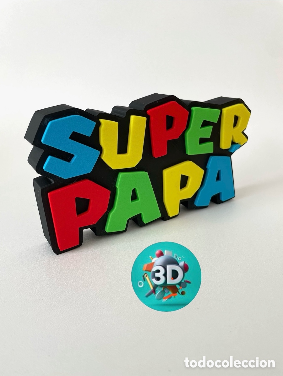 Nuevo: Logo S&uacute;per Pap&aacute; 3D de 20cm - Foto 2