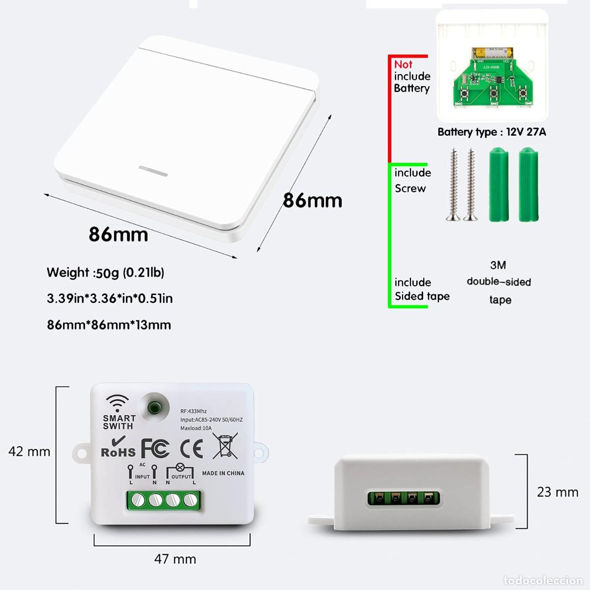 Nuevo: DieseRC Interruptor de luz inal&aacute;mbrico, interruptor de seguridad del transmisor de RF y controlador - Foto 4