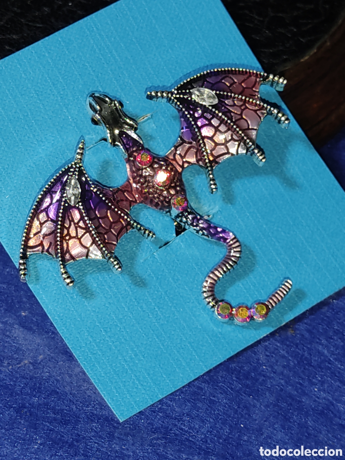 Nuevo: Broche drag&oacute;n esmaltado con circonitas. - Foto 2