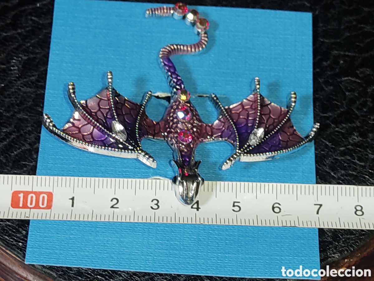 Nuevo: Broche drag&oacute;n esmaltado con circonitas. - Foto 4