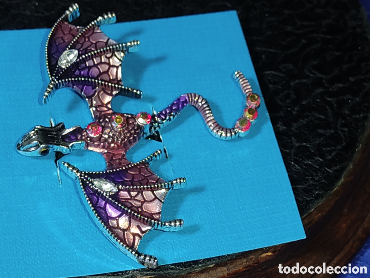 Nuevo: Broche drag&oacute;n esmaltado con circonitas. - Foto 7