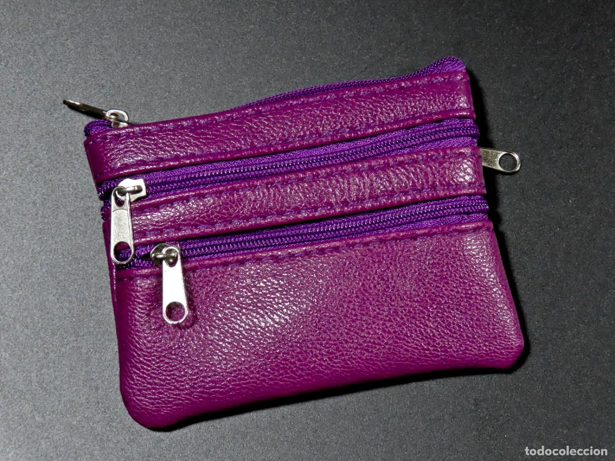 Nuevo: NUEVA ! CARTERA MONEDERO LLAVERO 4 COMPARTIMENTOS MORADA - Foto 1