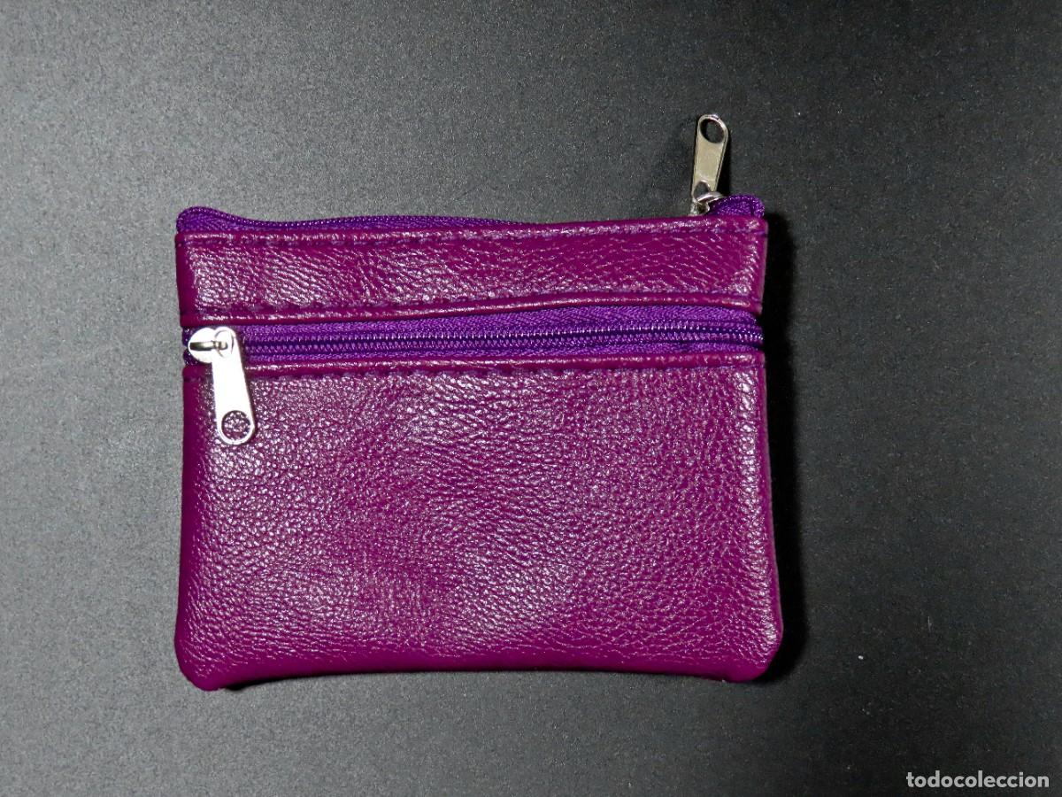 Nuevo: NUEVA ! CARTERA MONEDERO LLAVERO 4 COMPARTIMENTOS MORADA - Foto 2