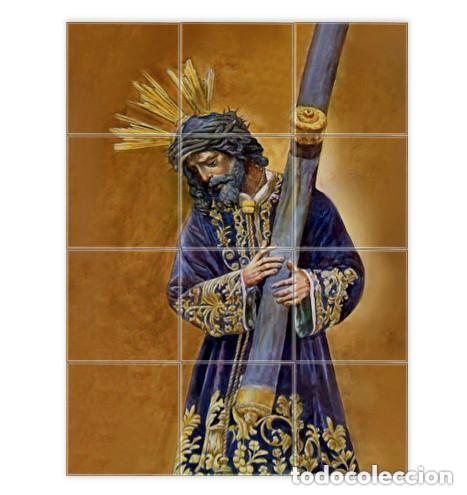 Nuevo: Retablo de 12 azulejos 20x20 cm de Nuestro Padre Jes&uacute;s del Gran Poder de Sevilla