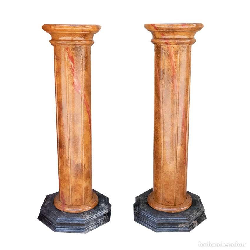 Nuevo: Pedestales de madera con imitaci&oacute;n a m&aacute;rmol - Foto 1