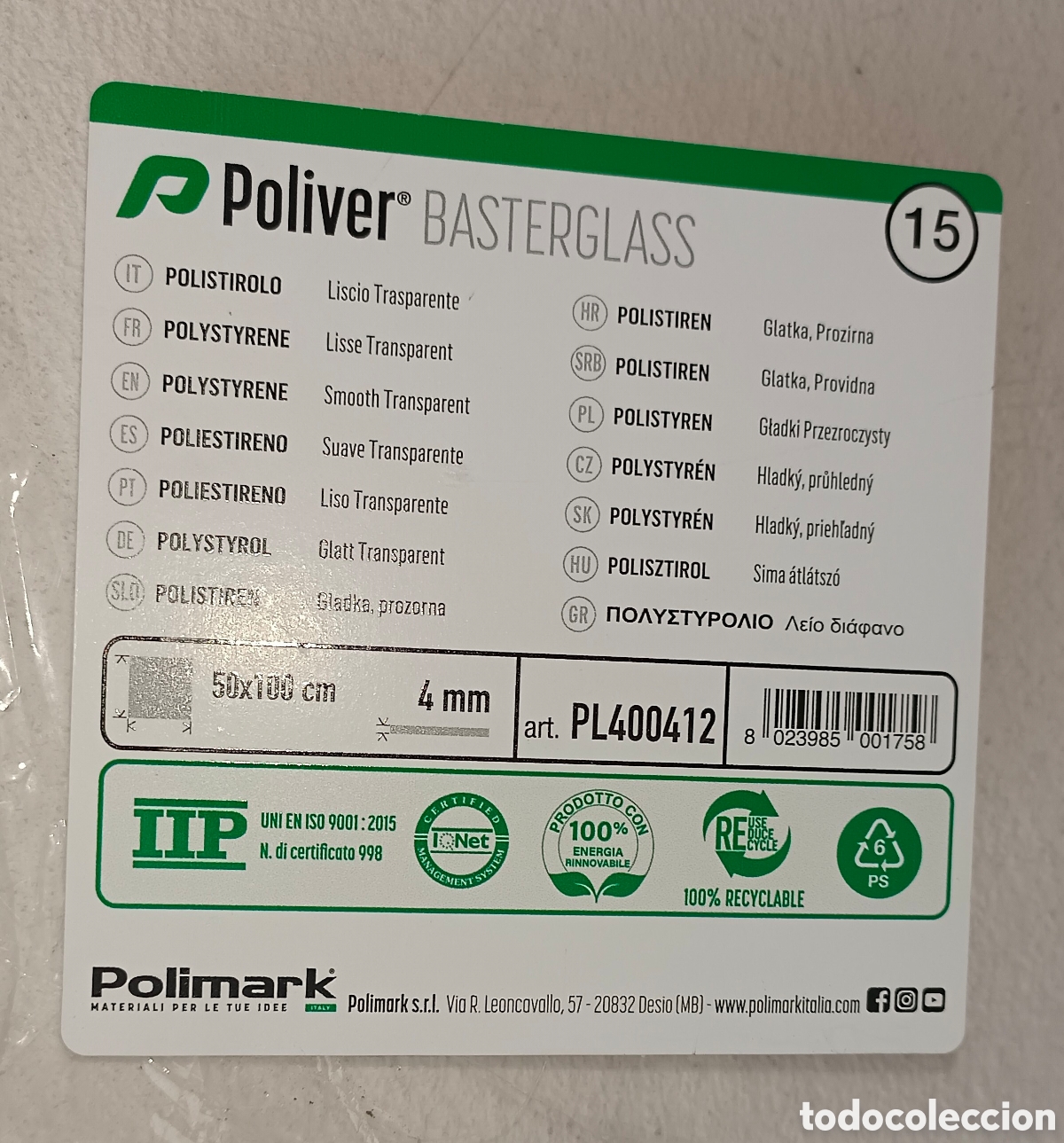 Nuevo: Placa poliestireno transparente 50x100cm - Foto 2