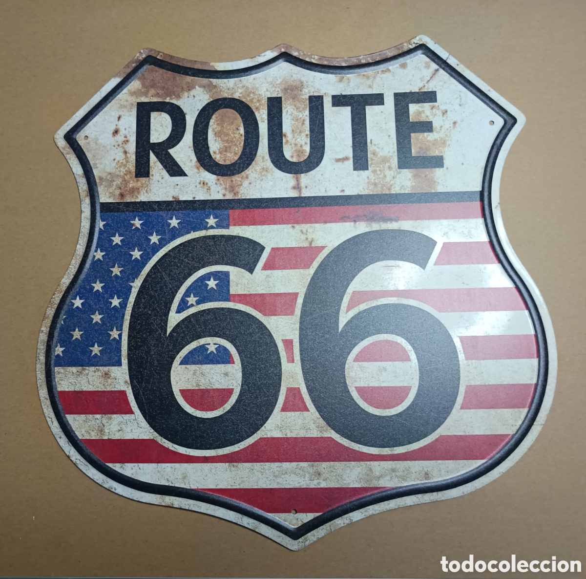 Nuevo: CARTEL MET&Aacute;LICO ROUTE 66 - Foto 1