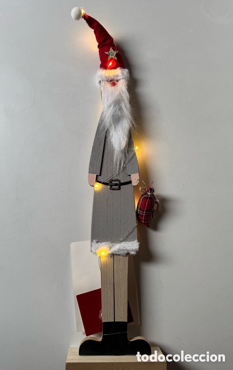 Nuevo: PAPA NOEL MADERA CON LUZ 60cm - Foto 2