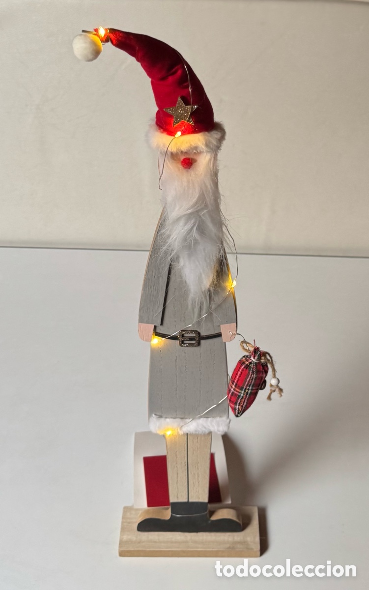 Nuevo: PAPA NOEL MADERA CON LUZ 60cm - Foto 4