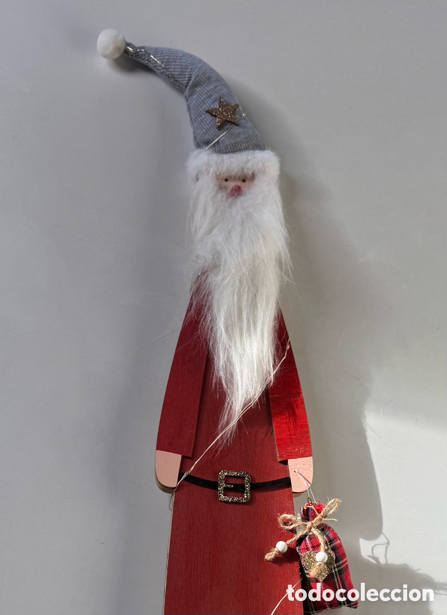 Nuevo: PAP&Aacute; NOEL MADERA CON LUZ 75cm - Foto 2