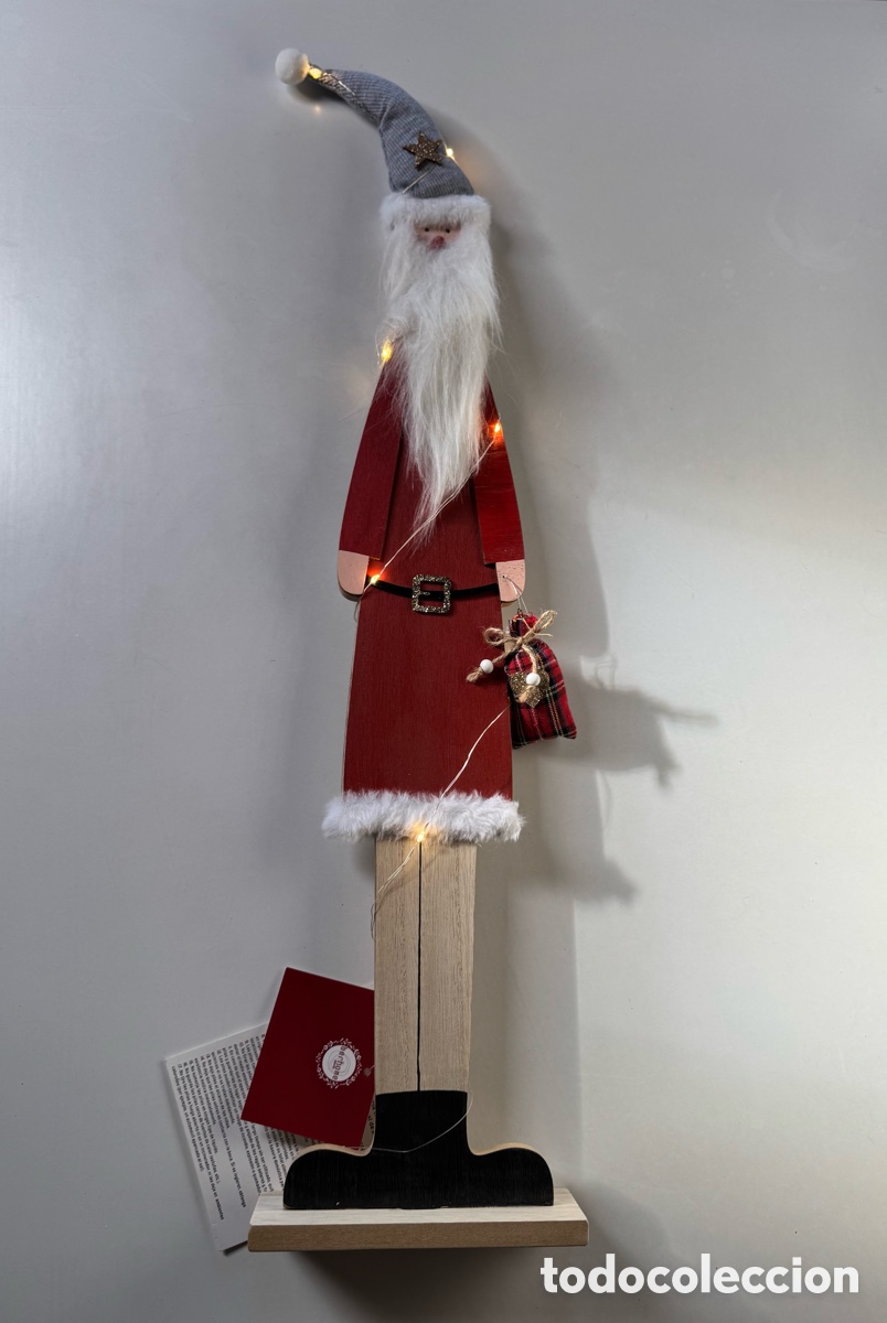 Nuevo: PAP&Aacute; NOEL MADERA CON LUZ 75cm - Foto 3