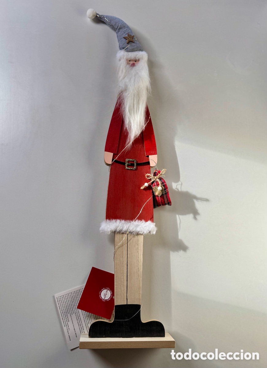 Nuevo: PAP&Aacute; NOEL MADERA CON LUZ 75cm - Foto 1