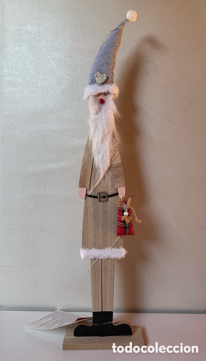 Nuevo: PAP&Aacute; NOEL MADERA CON LUZ 60cm. - Foto 4