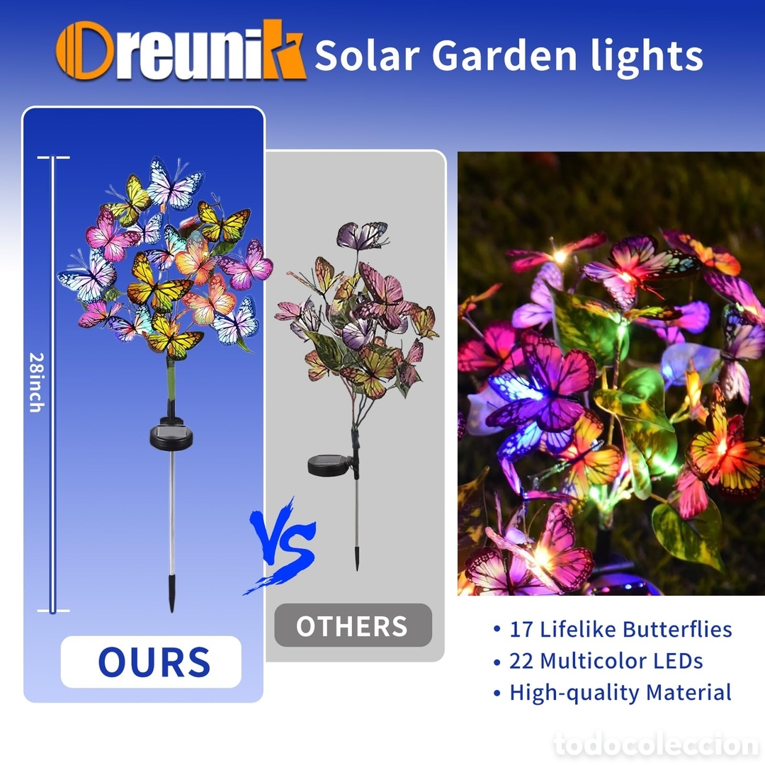Nuevo: Pack de dos luces solares decorativas con forma de mariposa - Foto 2