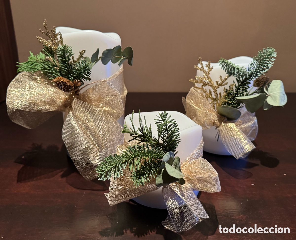 Nuevo: 3 VELAS SOLARES GRANDES NAVIDAD - Foto 2