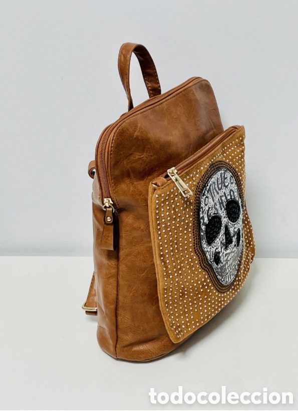 Nuevo: Mochila Calavera Marr&oacute;n mostaza - Foto 2