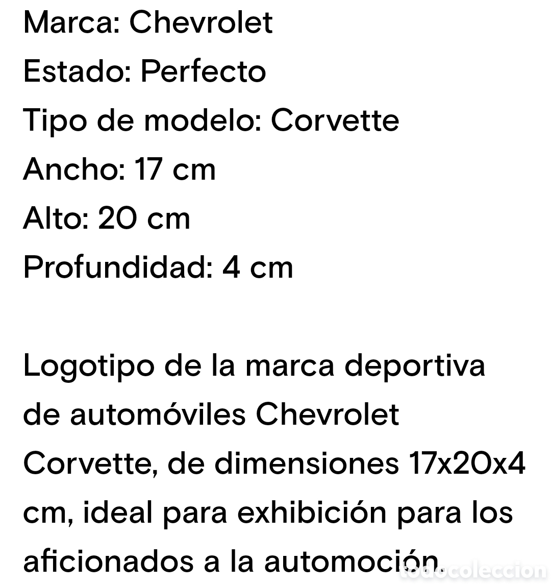 Nuevo: N 33 Insignia Chevrolet Corvette - Foto 7