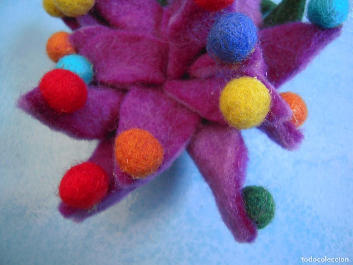 Nuevo: Broche flor grande multicolor fieltro - Foto 3
