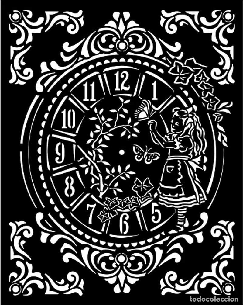 New: Stencil mix media 20 x 25 cm. - Alice Reloj (precintado)