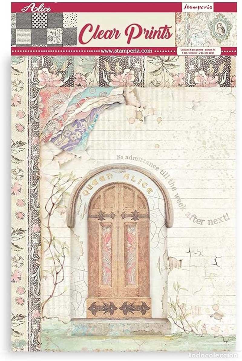 Nuovo: Set Acetatos A4 - 6 hojas Alice. Stamperia (precintado)
