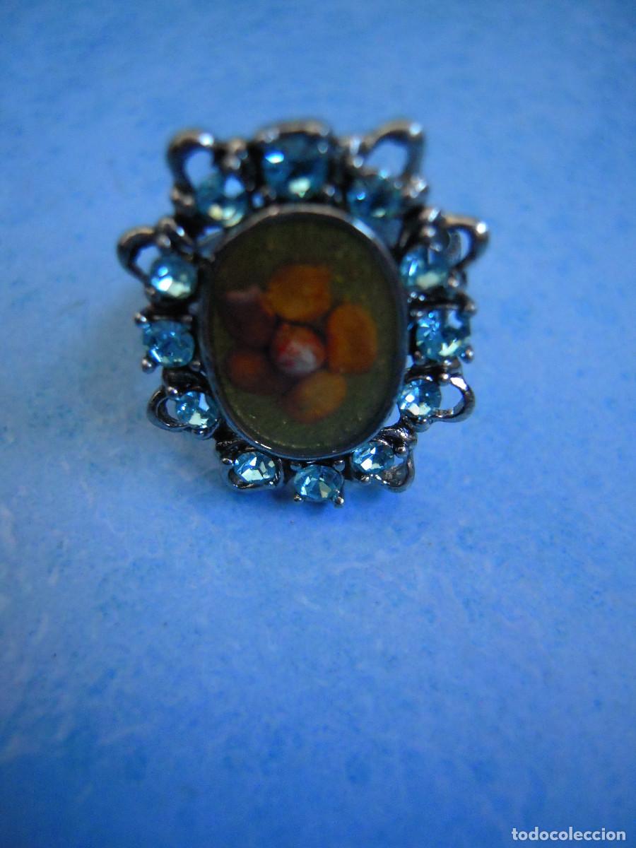 Nuevo: Anillo flor y piedras azules ajustable - Foto 3
