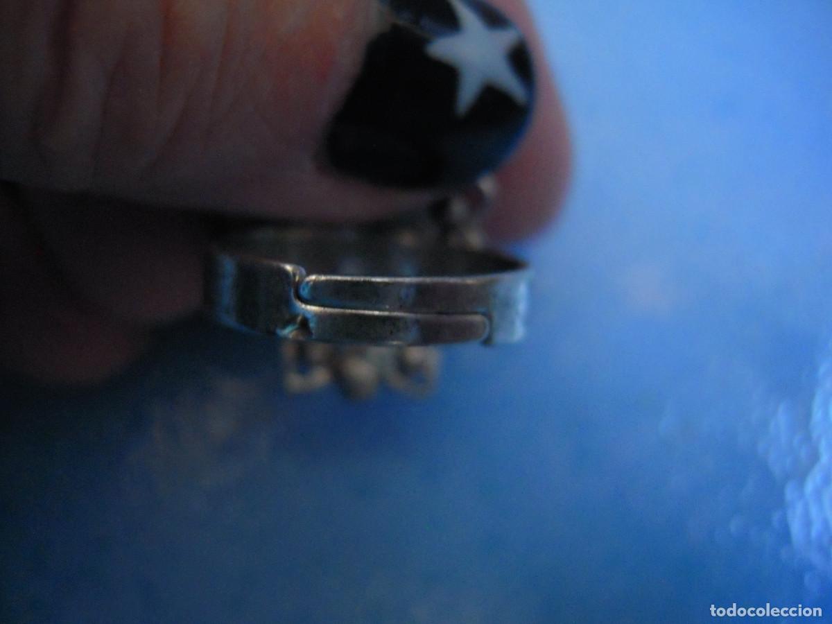 Nuevo: Anillo flor y piedras azules ajustable - Foto 5