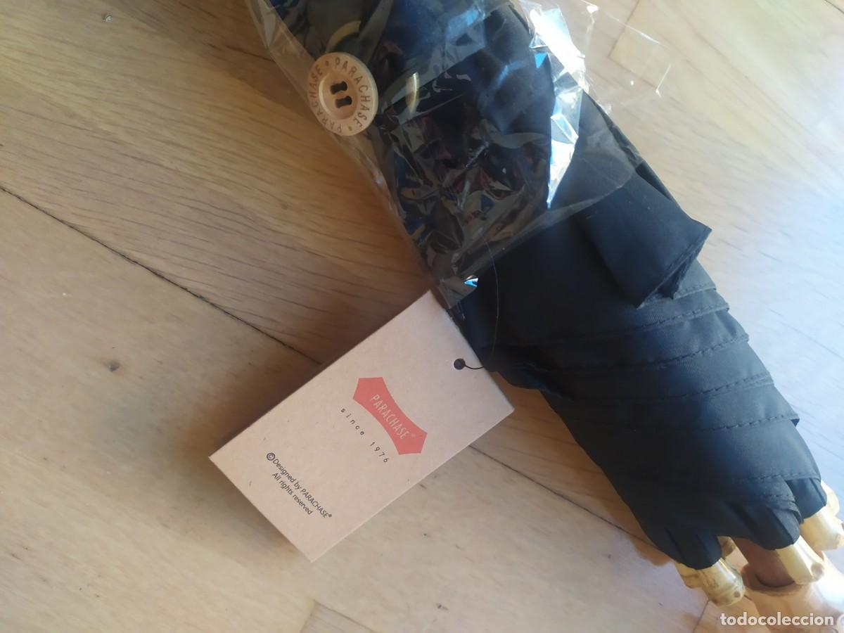 Nuevo: PARAGUAS DE BAMBU NEGRO PARACHASE. NUEVO. - Foto 3