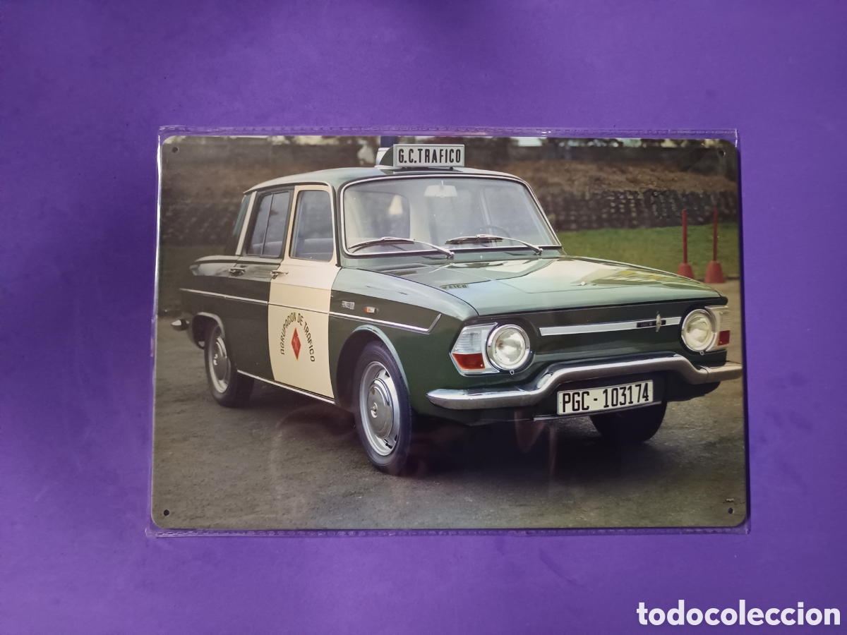 Neuf: Cartel Met&aacute;lico Coche G.C. Tr&aacute;fico