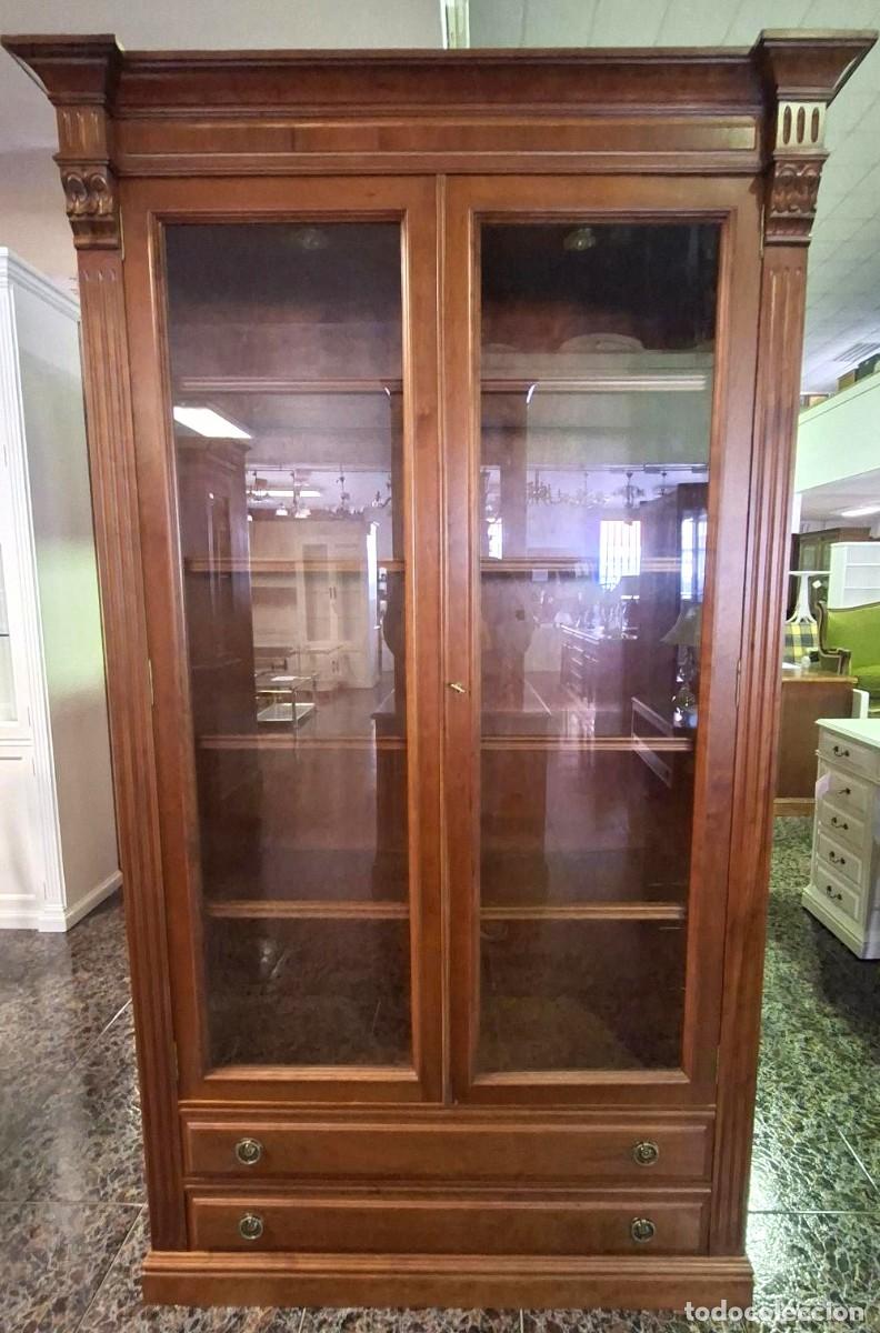 New: VITRINA CEREZO 2 CAJONES Y 2 PUERTAS MEDIDAS 122 X 42 X 210