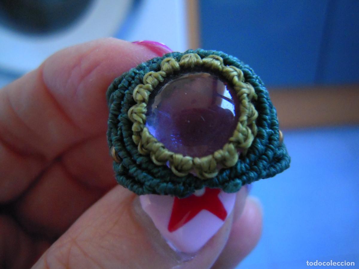 Nuevo: Anillo verde ganchillo con piedras - Foto 4