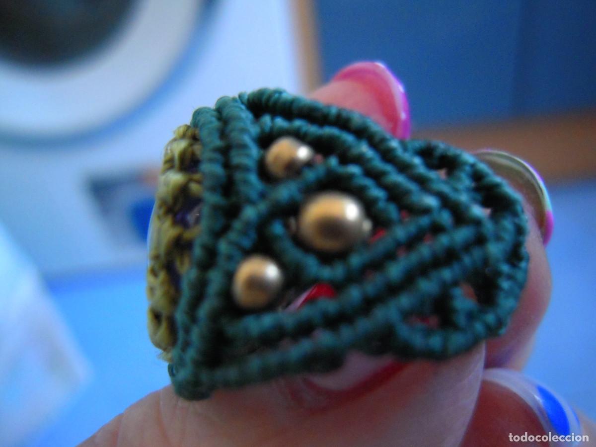 Nuevo: Anillo verde ganchillo con piedras - Foto 5