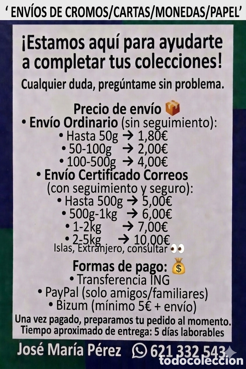 Nuevo: TARIFAS 2026 COLECCIONES CHEMA PEREZ - Foto 1