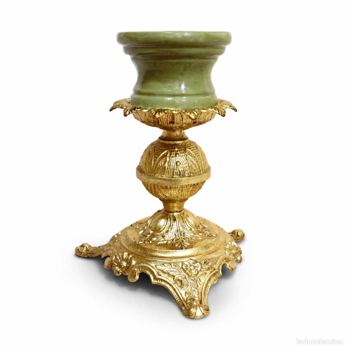 Nuevo: Par de candelabros dorados con base - Foto 3