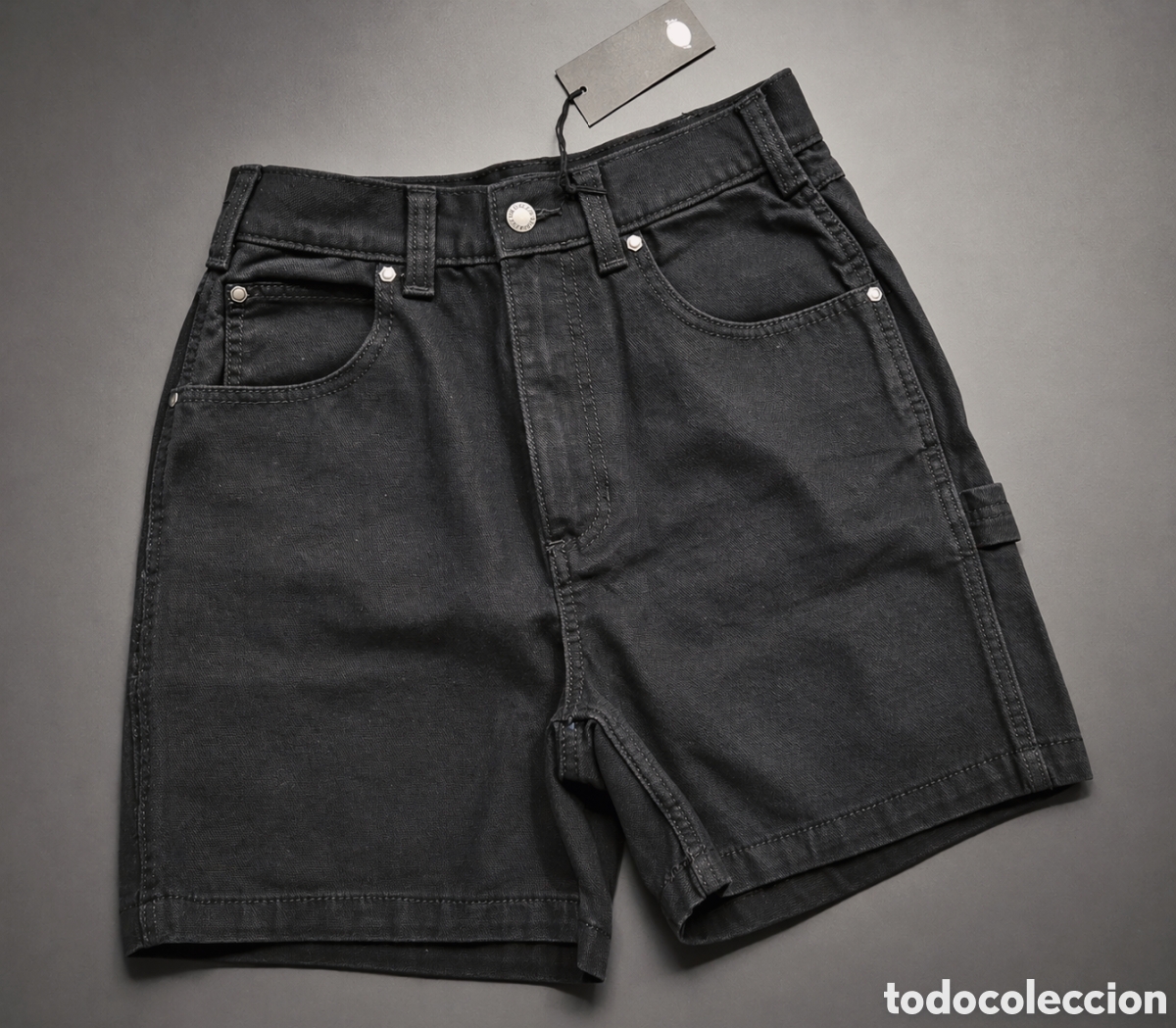 Nuevo: Short Dickies mujer denim cargo negro W28 estilo workwear